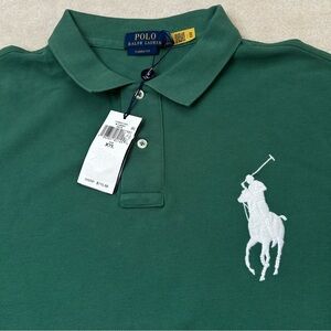 Ralph Lauren Classic Fit Shirt Green Polo Big Pony Embroidered